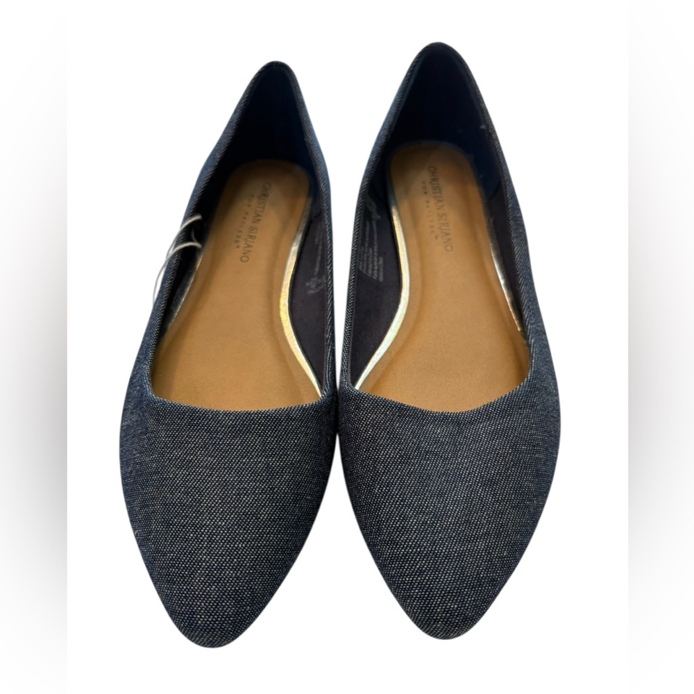 Christian Siriano Dark Blue Denim Flats - Picture 2 of 7